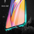 Biruiqu For OPPO F19 Pro Magnetic Absorption Case Metal Frame Shockproof Double Sided Tempered Glass Magnetic Case Cover. 