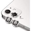 For Apple iPhone 12 White Camera Protector WSKEN Metal Ring Tempered Glass Camera Lens Protector. 