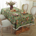New vintage oil painting style tablecloth, TV cabinet cover towel, American jacquard cotton linen cover cloth, household rectangular tablecloth. 