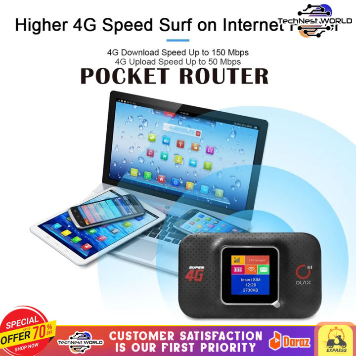 Pocket Router OLAX MF982 4G 300Mbps Pocket Wi-Fi Router bd all sim ...