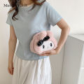 Mettle Vault Plush cartoon makeup bag, Kuromi women's casual doll, handbag, birthday gift.
