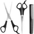 3Pcs/Set Stainless Steel Hair Cutting Thinning Scissors Barber Tool Household Hair Scissor Comb Hairdressing Shears Set Hair Styling Tools.