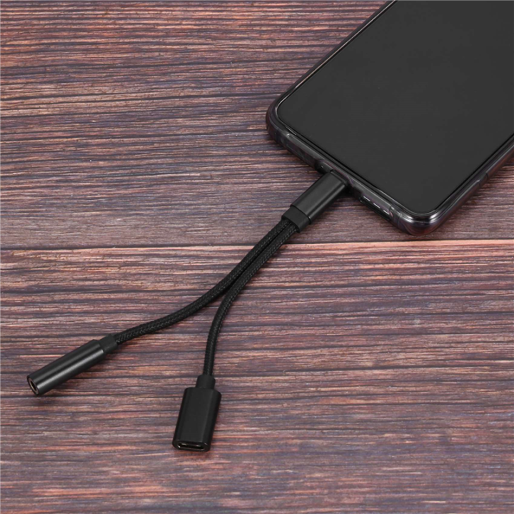 TWEXQNY%202X%202%20in%201%20Type%20C%20Headphone%20Adapter%20USB%20C%20Splitter%20Jack%20AUX%20Audio%20Charging%20Converter%20for%20-%20Image%202