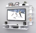 TV Entertainment Unit/TV Cabinet/Wall Mounted TV Unit/TV Stand for Wall/TV Stand Unit Wall Shelf for Home Living Room(White). 
