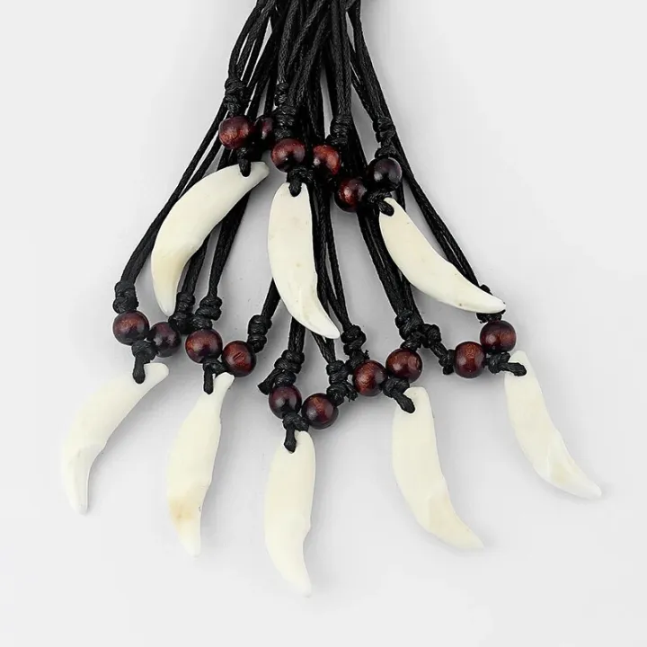 1pcs%20Real%20Wolf%20Teeth%20Yak%20Bone%20Wood%20beads%20Tooth%20Amulet%20Charm%20Pendant%20Necklace%20Wax%20Cord%2017-33''%20-%20Image%203