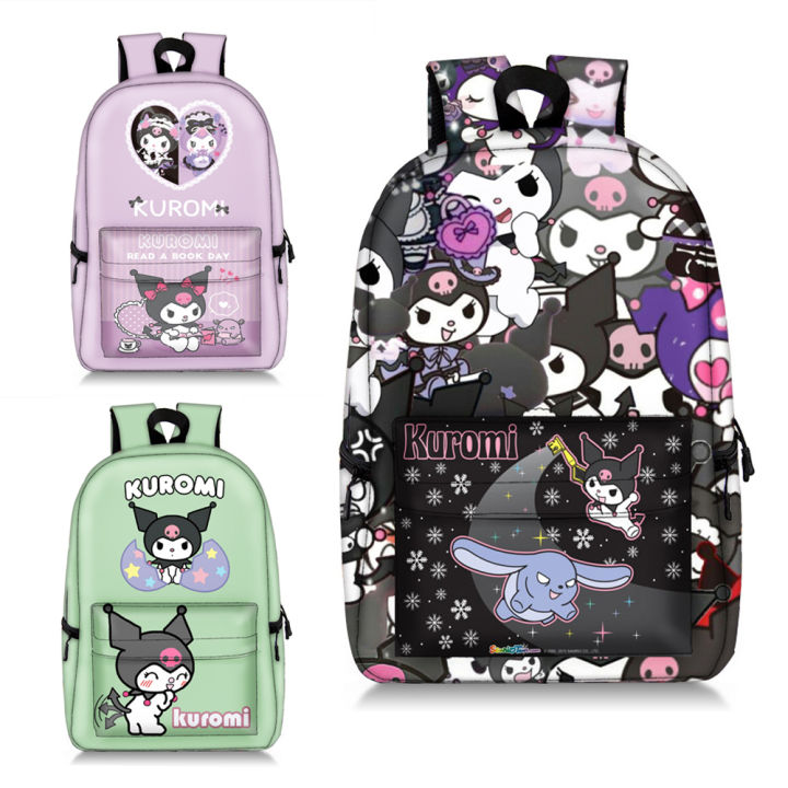 Sanrios Kuromi My Melody New Shoulders Backpack Pupil High-Capacity Anime Kawaii Storage Bag Schoolbag Birthday Gifts 47cm