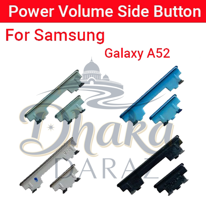 Samsung Galaxy A52 External Side Buttons Power On Off + Volume Control Button Outside Side Keys Replacement Parts