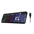 Rainbow LED Backlit Gaming Keyboard Illuminated Keyboard Ergonomic Design Office Work Keyboard for PC Laptop.