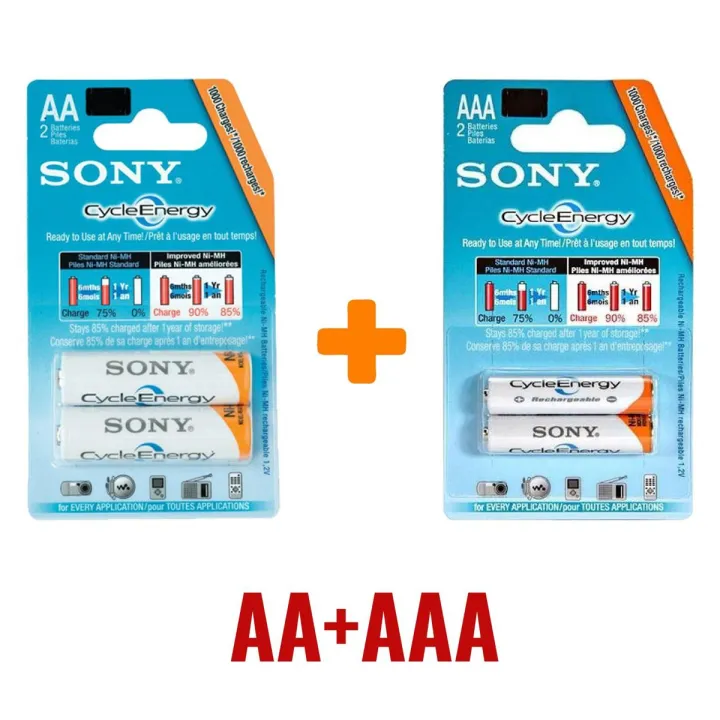 [[[4pcs]]]][[[Sony]]]]AA+AAA]]Rechargeable Battery]]]]Combo]]]]RRI ...