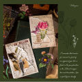 Beautiful day sticker material package Wilderness whisper Plant flower DIY handbook material hanging card decoration sticker. 
