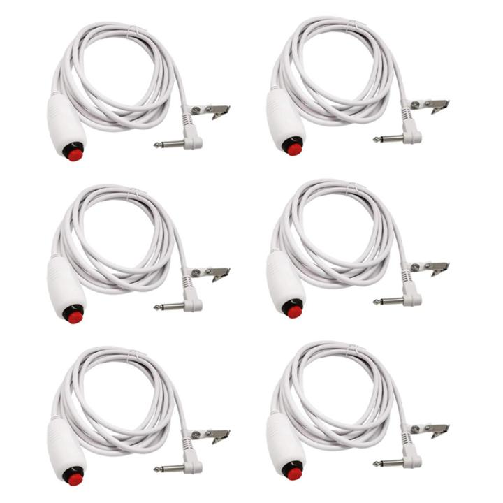 QUANBU 6X Nurse Call Cable 6.35mm Line Nurse Call Device Emergency Call Cable with Push Button Switch