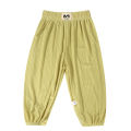 Children's summer mosquito-proof pants are tied to the mouth of ice silk men's and women's outer pants 7A antibacterial cropped pants recommended height +20 beats. 