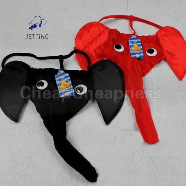 1PC New Men's Boy Elephant G-string Underwear Thong Briefs T-Back Panties Lingerie Black/Red/Leopard