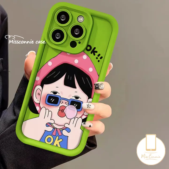 Funny%20Cute%20Sunglasse%20Blowing%20Bubble%20Gum%20Girl%20Case%20Compatible%20For%20IPhone%2013%2015%207Plus%2014%2012%2011%20Pro%20Max%208%206%207%206S%20Plus%20X%20XR%20XS%20MAX%20SE%202020%20Cartoon%20Couples%20Angel%20Eyes%20Shockproof%20Soft%20Cover%20-%20Image%203
