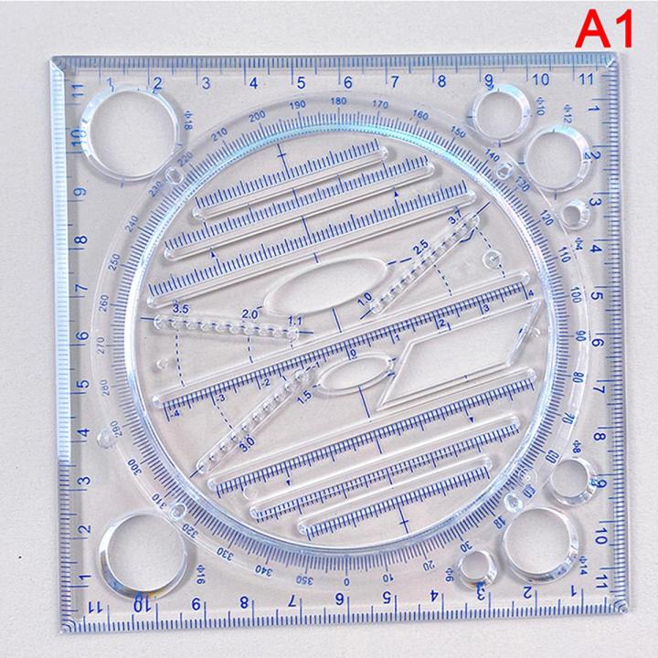 Angle Geometric Drawing Template Circle Maker Drawing Ruler Multifunctional