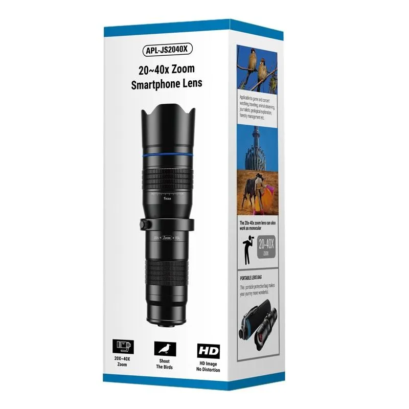 APEXEL Optional HD 20x-40x Zoom Telescope Telephoto Lens Camera
