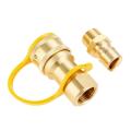 1/2 Inch Solid Brass Gas Propane Quick Connect Disconnect Fitting Connector Adapter. 