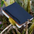 Daily Journal Black (Punch-Kraft) Dotted Grid Notebook with Elastic Band.