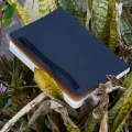 Daily Journal Black (Punch-Kraft) Dotted Grid Notebook with Elastic Band. 
