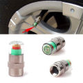 4Pcs Auto Car Tire Air Pressure Monitor Alert Indicator Tire Valve Cap Gauge Stem  Tire Pressure Monitoring Tyre Accessories. 