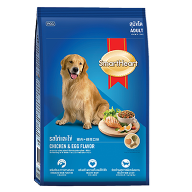 Smartheart Adult Dog Food Chicken & Egg Flavour 3kg Pack, Thailand