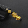 Chinese Traditional Jewelry Buddhist Beads Gold Silver Plated Piyao Pendant Women Men Good Lucky Fengshui Pixiu Necklace. 