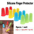 5Pcs/set  Silicone Finger Protectors Covers Caps Cots Grips for Scrapbooking Sewing DIY Crafts Ironing Embroidery Needlework Sewing Thimble Paper Counting Document Sorting etc.. 