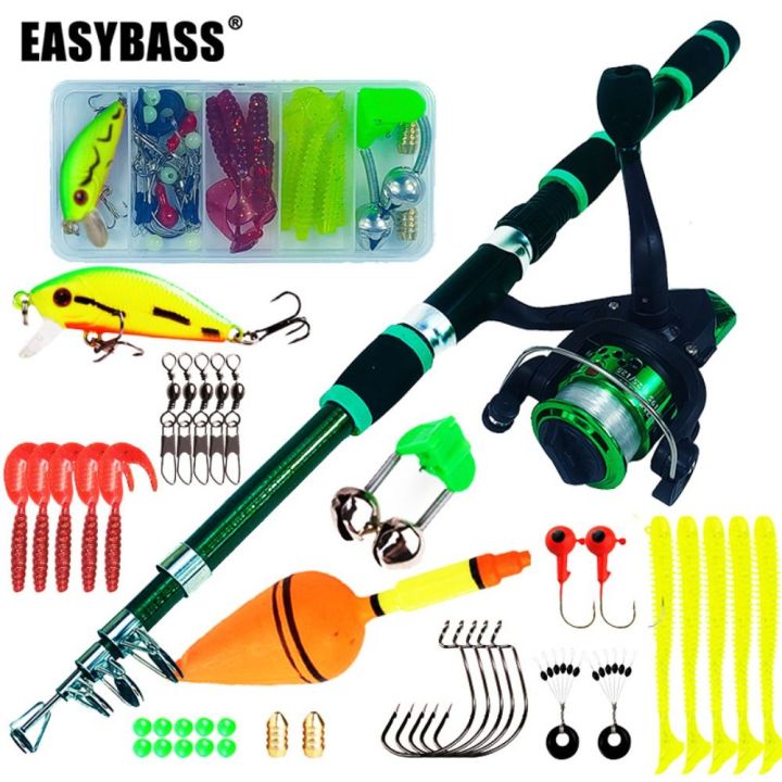 【Must-Have Style】 1.8M Travel Fishing Gear Telescopic Fishing Rod Full Kits Fishing Pole Casting Rod Fishing Rod Reel Set Carbon Fibre Hooks Feeder Rod Combo Fishing
