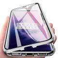 For OnePlus 7 Pro Casing 360° Full Body Transparent Tempered Glass with Magnetic Adsorption Metal Bumper Case Cover. 