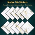 10pcs Gold amp;White Marble Tile Sticker Kitchen Backsplash Oil proof Bathroom Waterproof Wall Decals Peel amp; Stick Art Wallpaper. 