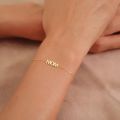 Customized Name Bracelet for Women Stainless Steel Cross Chain Personalized Letters Pendant Nameplate Gold Bracelet Jewelry Gift. 
