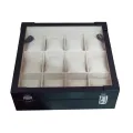 Safely store your watche Box in a 12-slot wooden clock box with leather finish, keeping your timepieces fashionable and maintained..