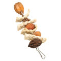 Parrot Chew Toy, Bird Gnawing Toy Natural Corn Leaf and Nut for Home Use. 