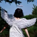 Angel Wings Colorful Angel Feather Wings for Cosplay Photography Props Lightweight Elastic Straps Perfect for Party Supplies. 