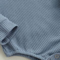 Baby’s Casual Long Sleeve Romper Fashion Solid Color Button Round Neck Triangle Jumpsuits. 