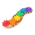 Wooden Rotating Gear Caterar Game Children Kids Color Recognition Enlightenment Early Learning Educational Toys.