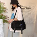 Retro Harajuku bag Trendy Canvas Student class Messenger bag Ins Versatile Canvas bag for School College students use Travel Street style.