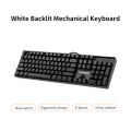 IPASON Mechanical Keyboard 104-key Metal Gaming Keyboard Blue Switch N-key Rollover Backlit Keyboard for Office and Game Use.