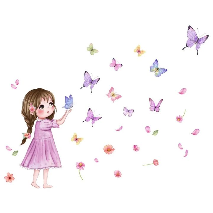 Cute%20Cartoon%20Butterfly%20Girl%20Wall%20Sticker%20Baby%20Room%20Kid%20Bedroom%20Kindergarten%20Background%20Wall%20Decor%20Stickers%20Birthday%20Party%20Photo%20-%20Image%205