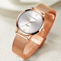 2022 Minimalist Watch Women Fashion Ultra Thin Watches Simple Women Business Stainless Steel Mesh Belt Quartz Watch Gift Clock. 