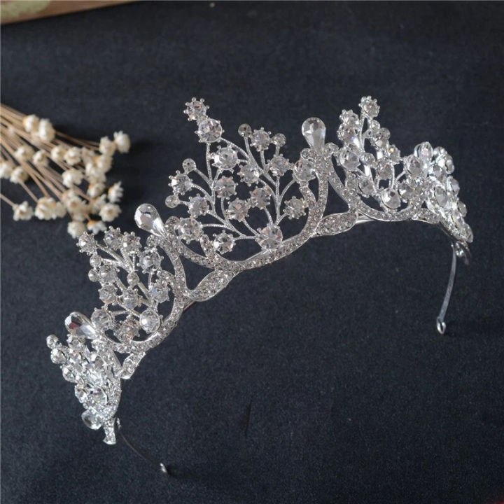 Rhinestones%20Silver%20Branch%20Tiara%20Crown%20Wedding%20Party%20Hair%20Accessories%20Bridal%20Hair%20Jewelry%20-%20Image%202