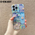 Phone Case For VIVO V27 V27E Back Cover Soft Blue-Ray Oil Painting Flowers Silicone Cases for VIVO V27E V27 Back Cover. 