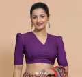 Ladies' Simple Yet Stylish Cotton Saree Blouse Design.