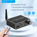 Digital Analog Audio Converter BT 5.3 Receiver Transmitter SPDIF Optical to L/R. 