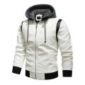 Autumn Winter Bomber Leather Jacket Men Scorpion Embroidery Hooded Jacket PU Leather Motorcycle Mens Ryan Gosling Drive Jacket. 
