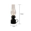 Retro Glass Cover Kerosene Lamp Candlestick LED Candle Vintage Cafe Bar Window Decor Home Resin Ornament Candle Tea Light Holder.