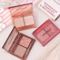 Two Colors Eyeshadow Palette Glitter Rose Pink Earth Color Shimmer Eye Shadow Long-lasting Natural Daily Makeup Tool.