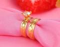 Waterproof Tarnish Free Couple Wedding Ring Jewelry 18K Real Gold Plated Stainless Steel Zircon Diamond Engagement Rings. 