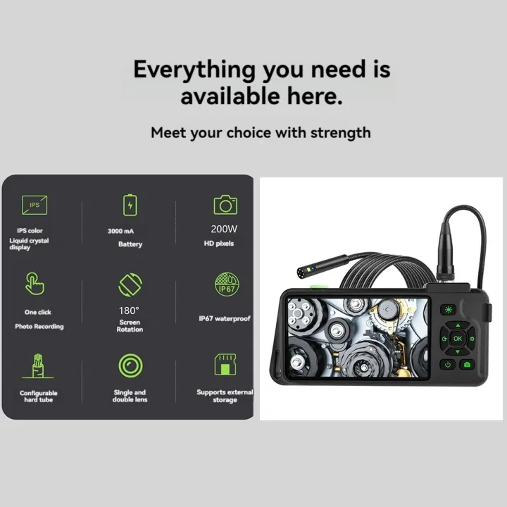 4.5%20Inch%20Inspection%20Camera%20with%20Light%201080P%20HD%20Borescope%20Camera%20IP67%20Waterproof%20Snake%20Sewer%20Camera%207.9mm%20Triple%20Lens%2015m%20-%20Image%204