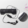 Portable Mini USB Stereo Speaker Notebook Laptop Computer PC Screen Clip-on Music Player Black.